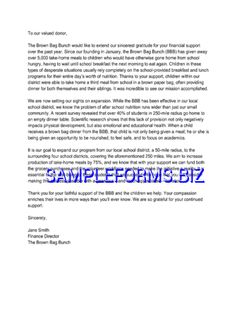 Business Donation Email pdf free